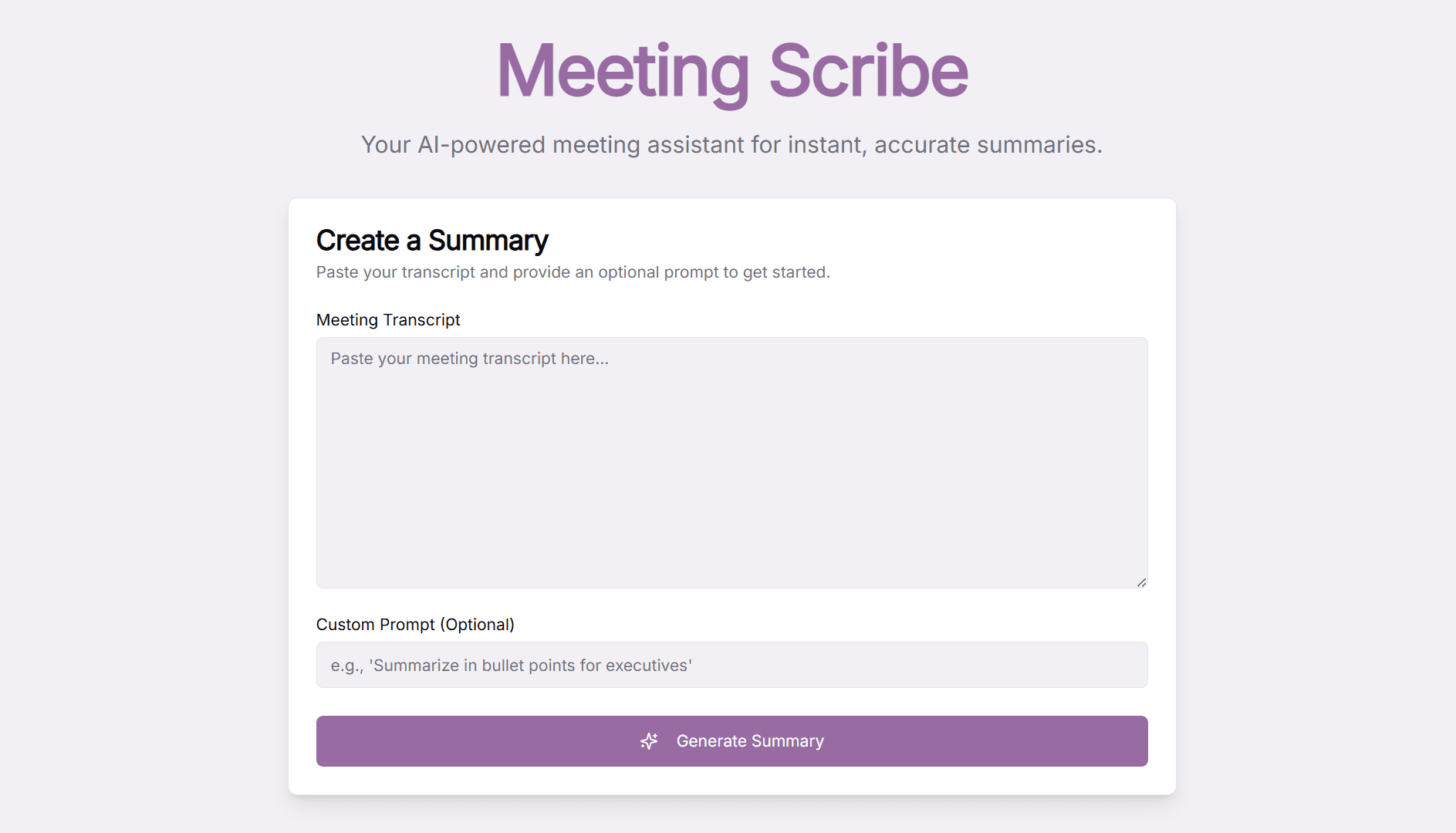 Meeting Scribe - A Meeting Summarizer